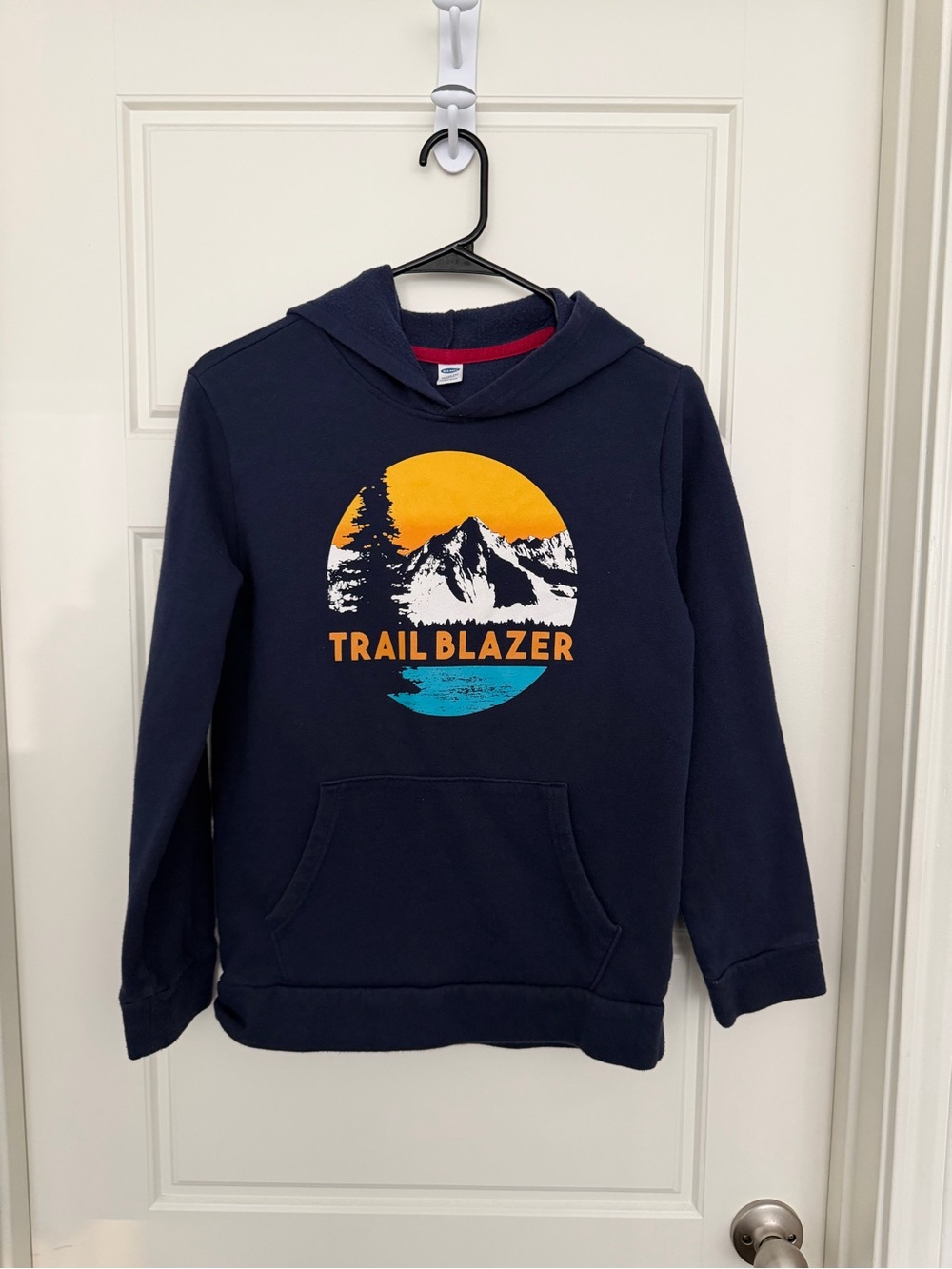 🔥5 for $25 Old Navy Boys Trail Blazer Graphic Lightweight Hoodie Navy XL 14-16